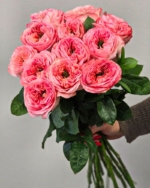 Bouquet of 12 Pink Garden Roses - Image 3