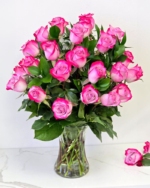24 Lavender Roses in a Vase - Image 2