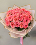 Bouquet of 24 Pink Garden Roses - Image 3