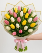 30 Mixed-Colour Tulips Bouquet - Image 2
