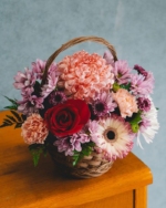 Bright Pink Flowers in a Basket - Image 3