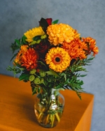 Beautiful Orange Garden Bouquet with Vase - Image 5