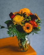 Beautiful Orange Garden Bouquet with Vase - Image 4