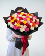 Grand Mixed-Color Roses Bouquet - Image 4