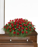 Red Rose Casket Spray Arrangement - Image 2