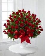 Red Rose and Gypsophila Sympathy Basket - Image 2