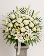 White Flower Basket for Sympathy - Image 2