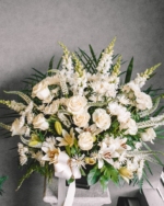 White Flower Basket for Sympathy - Image 4