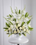 White Sympathy Basket for Remembrance - Image 2