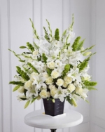 White Sympathy Basket for Remembrance - Image 3