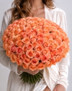 100 peach roses bouquet fresh explorer