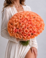 100 peach roses bouquet fresh explorer