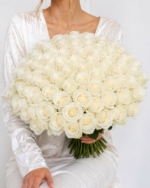100 white roses bouquet fresh explorer