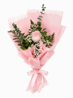 single rose bouquet pink
