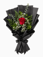 single rose bouquet red