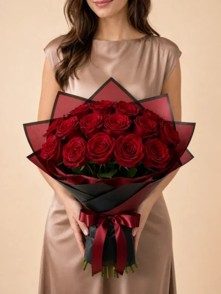 Bouquet of 24 Premium Red Roses
