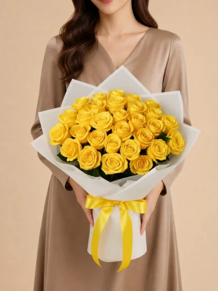 Bouquet of 24 Yellow Roses