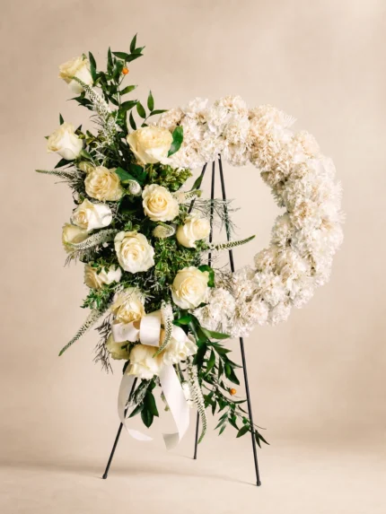 Timeless Tranquility White Standing Wreath