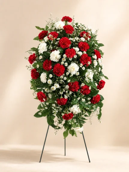 Crimson Remembrance Floral Standing Spray