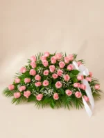 Pink Rose and Gypsophila Casket Spray