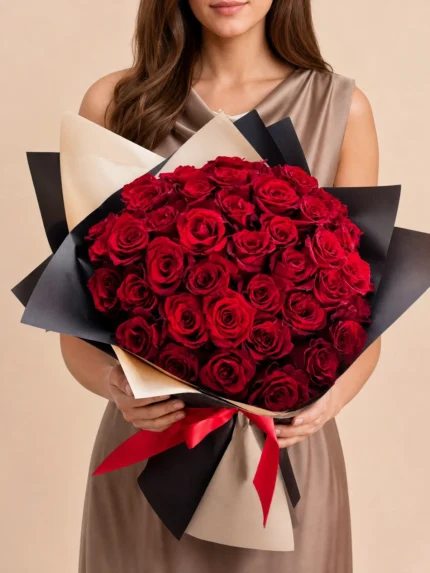 Bouquet of 50 Premium Red Roses