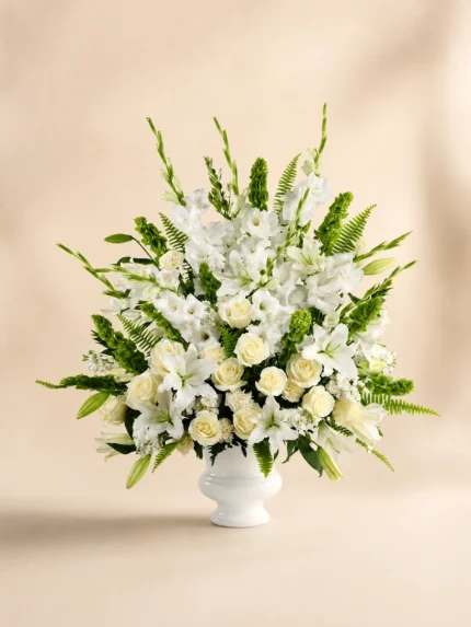 White Sympathy Basket for Remembrance