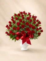 Red Rose and Gypsophila Sympathy Basket