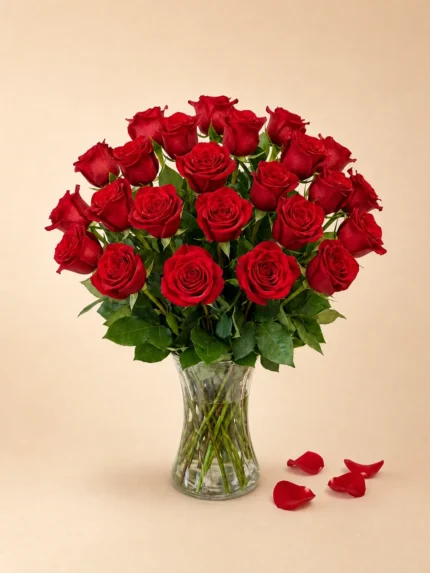 24 Red Roses Bouquet in a Vase