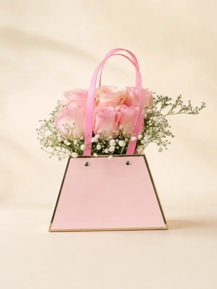 Pink Purse with Pink Roses