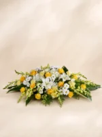 Golden Tribute Casket Spray Arrangement
