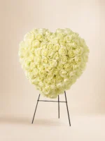 Peaceful Rose Solid Heart Wreath Tribute