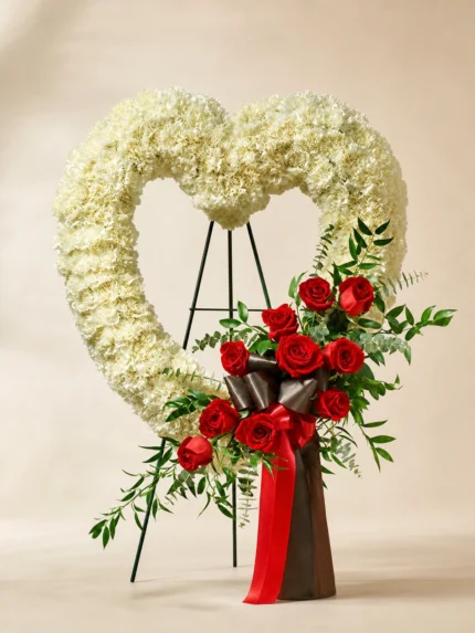 Ethereal Blossoms Floral Heart Wreath