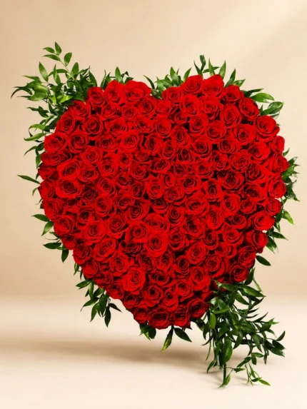 Eternal Love Solid Heart of Red Roses