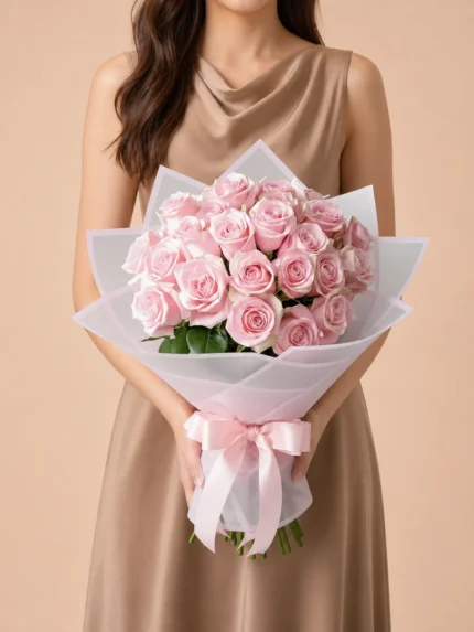 Bouquet of 24 Premium Pink Roses
