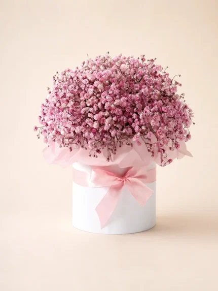 Pink Baby’s Breath Flower Box