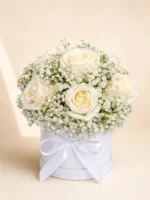 White Rose and Baby’s Breath Flower Box