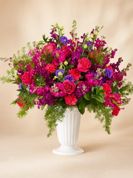 Lasting Light Carnation, Lisianthus, Rose and Stock Basket