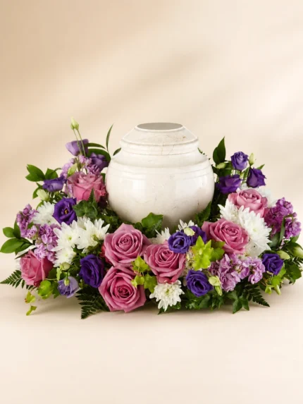 Heartfelt Harmony Adornment with Rose, Lisianthus and Daisy Mum