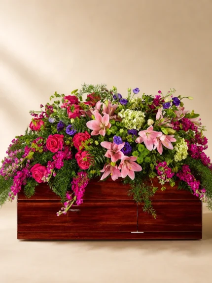 Luminous Life Floral Casket Spray