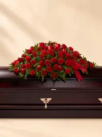 Elegant Carnation and Rose Casket Spray