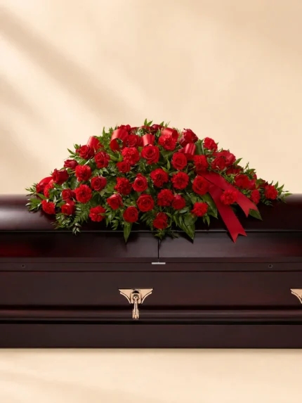Elegant Carnation and Rose Casket Spray