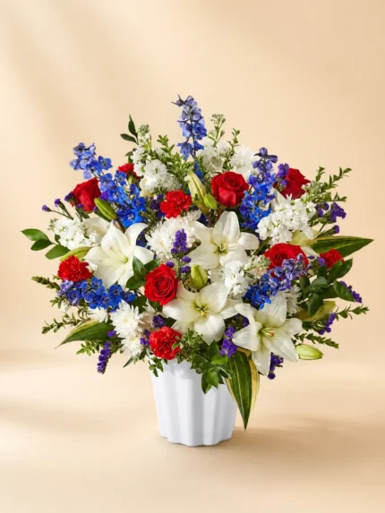 Timeless Tribute Flower Basket with Roses