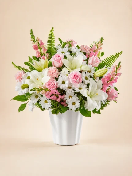 Whispering Grace Basket with Mixed Flowers