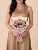 Bouquet of 6 Pink Roses