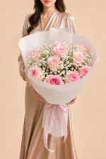 Classic Pink – 12 Rose Bouquet