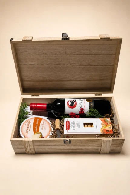 Rustic Wine & Gourmet Keepsake Box